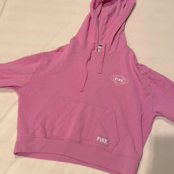 PINK Victoria's Secret Tops - cropped pink hoodie
